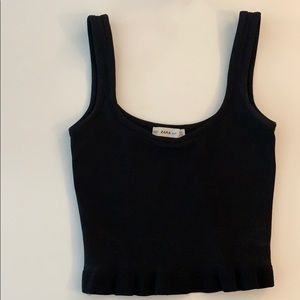 Zara black knit crop top - size small